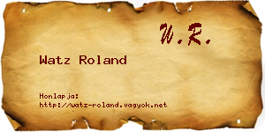 Watz Roland névjegykártya